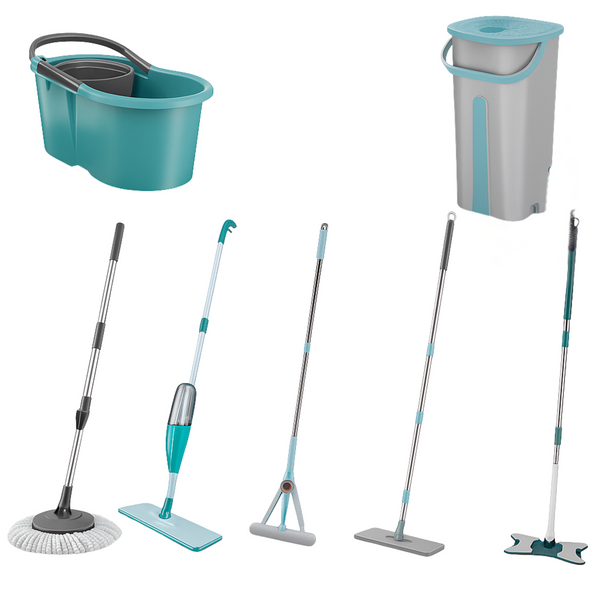 Kit MopPro© com Mop Flat, Mop Spray, Mop Giratório e Mop Esponja + Brinde Exclusivo: Mop Twist!