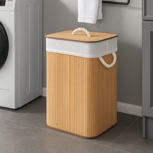 Cesta Retangular de Bambu – Organize com estilo e consciência
