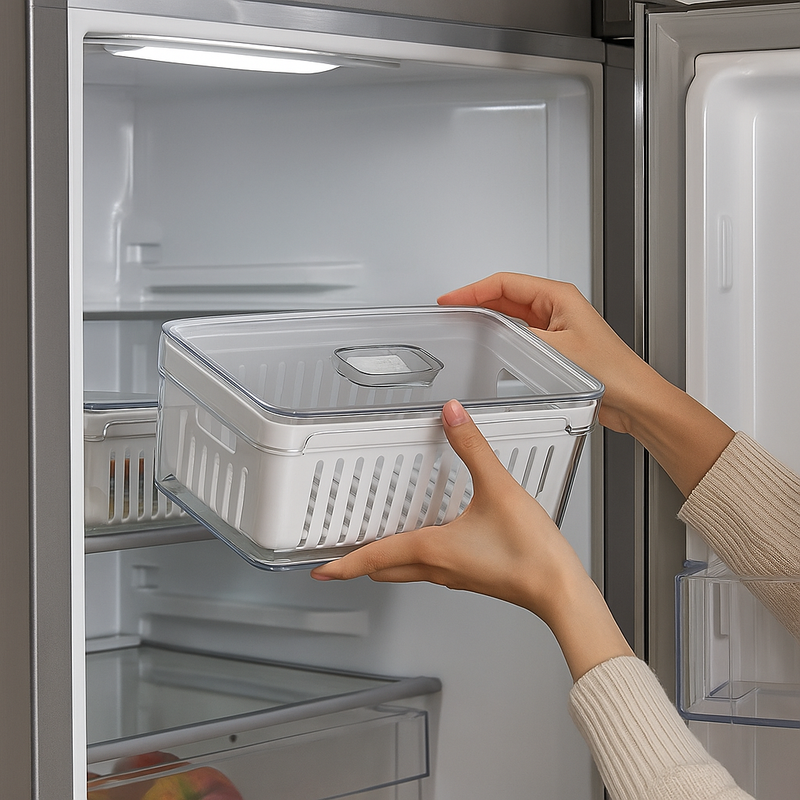 Caixa de Armazenamento Inteligente para frutas, legumes e alimentos frescos