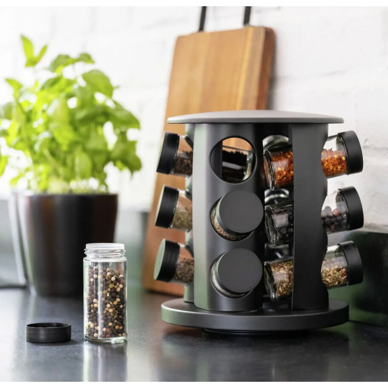 Suporte Giratório de Temperos Inox – Organização, elegância e praticidade na sua cozinha