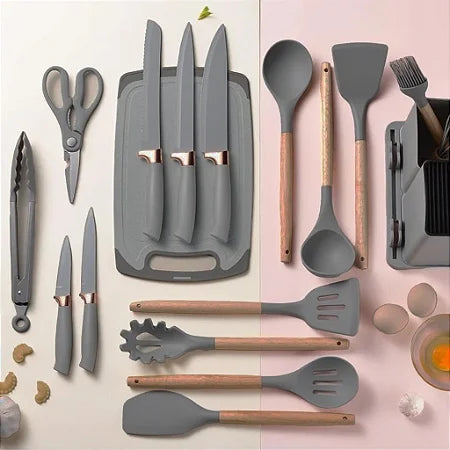 Kit Utensílios de Cozinha 19 Peças