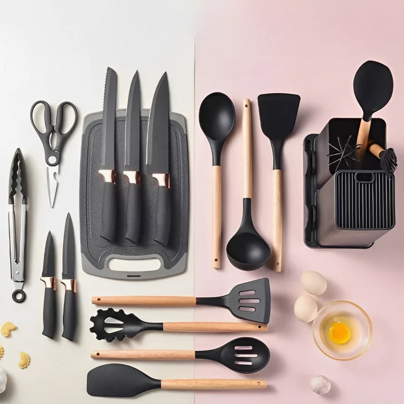 Kit Utensílios de Cozinha 19 Peças