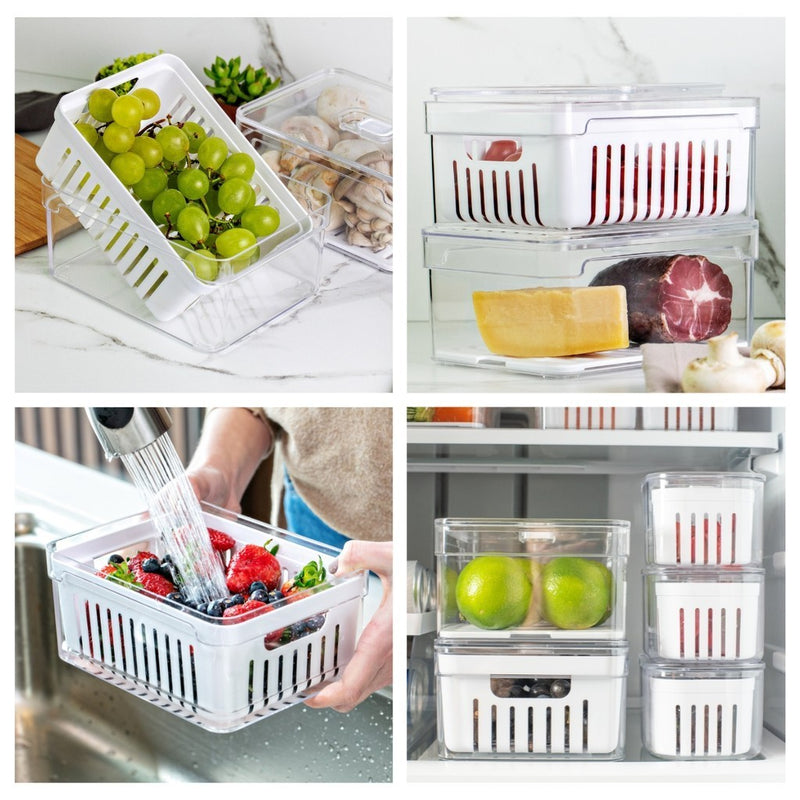 Caixa de Armazenamento Inteligente para frutas, legumes e alimentos frescos